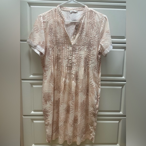 Faherty Gemina Dress in Peach Palms Pattern; Size XS - Picture 7 of 10